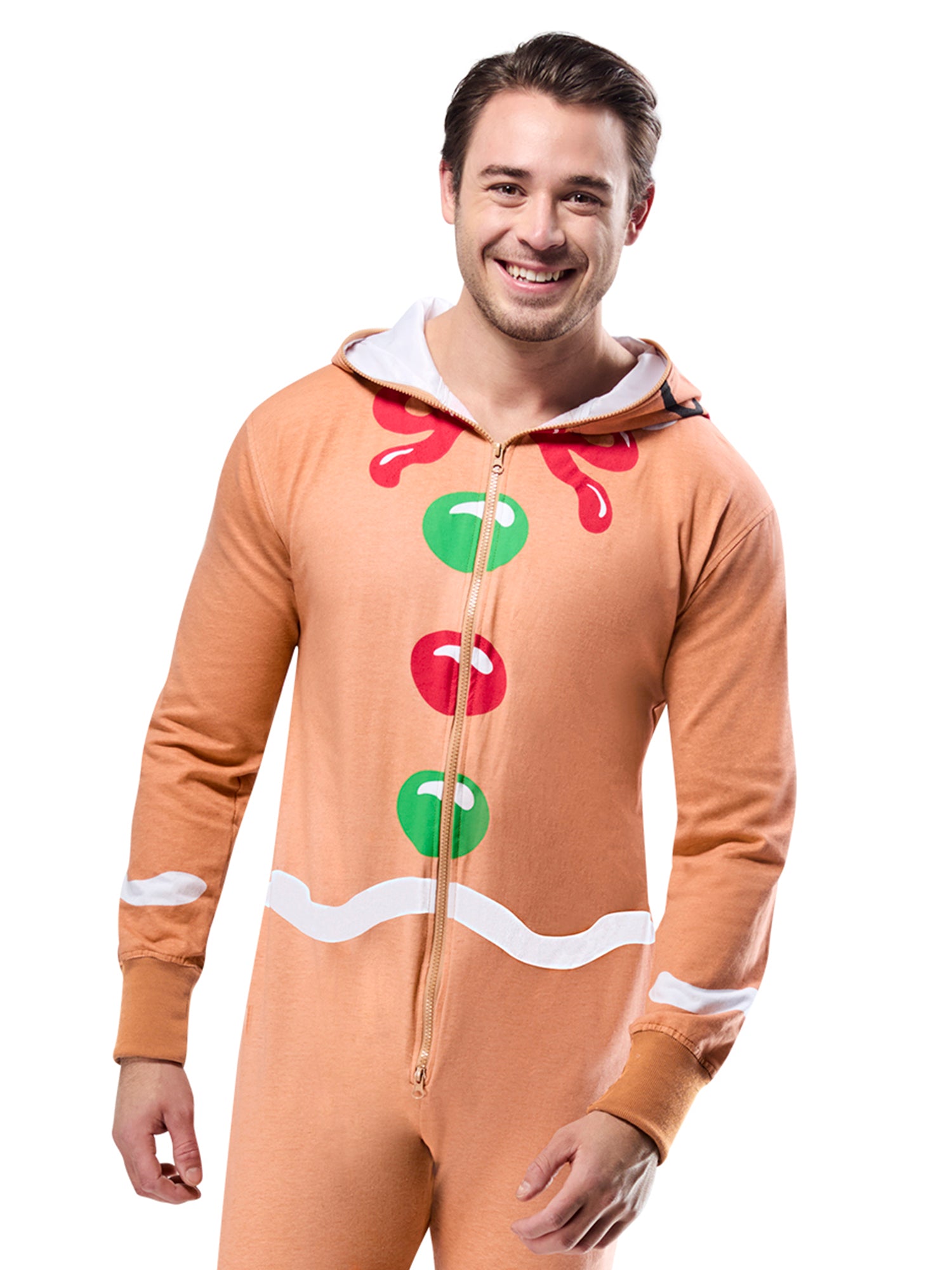 Adult Gingerbread Man Zipsters Hooded Costume - costumes.com