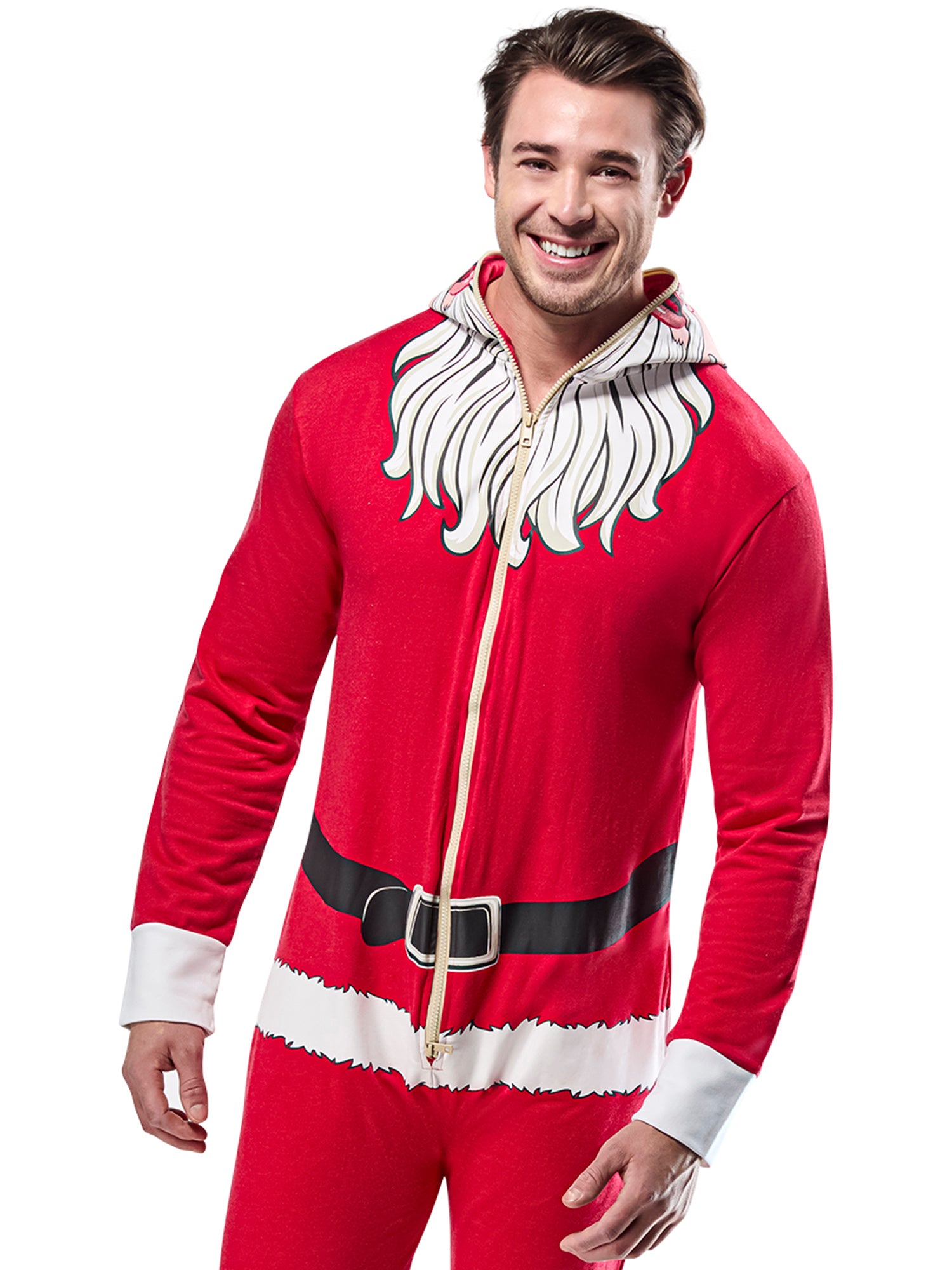 Adult Santa Claus Zipsters Hooded Costume - costumes.com