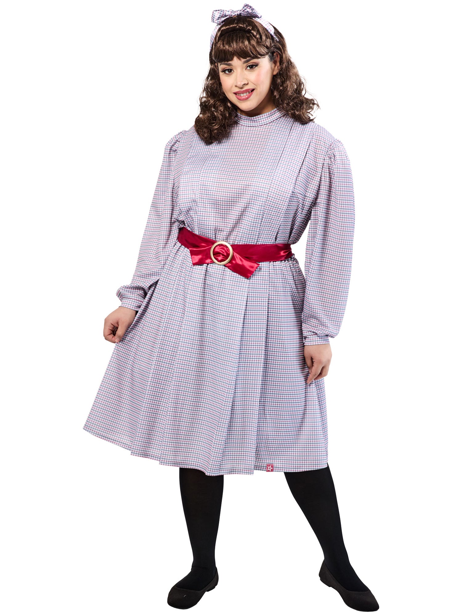 Women's Plus Size American Girl Samantha Parkington Plaid Dress Costume Set - costumes.com