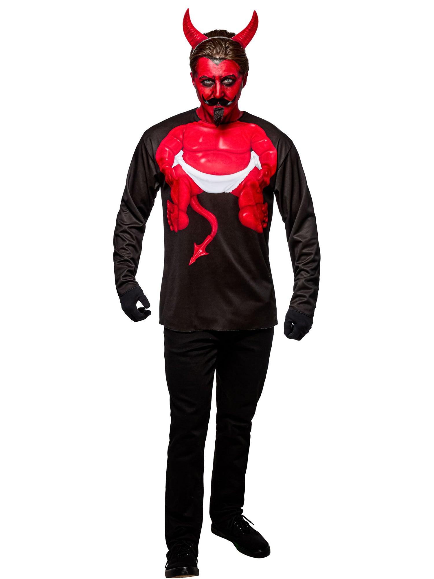Men's Devil Baby Costume Top with Horns - costumes.com