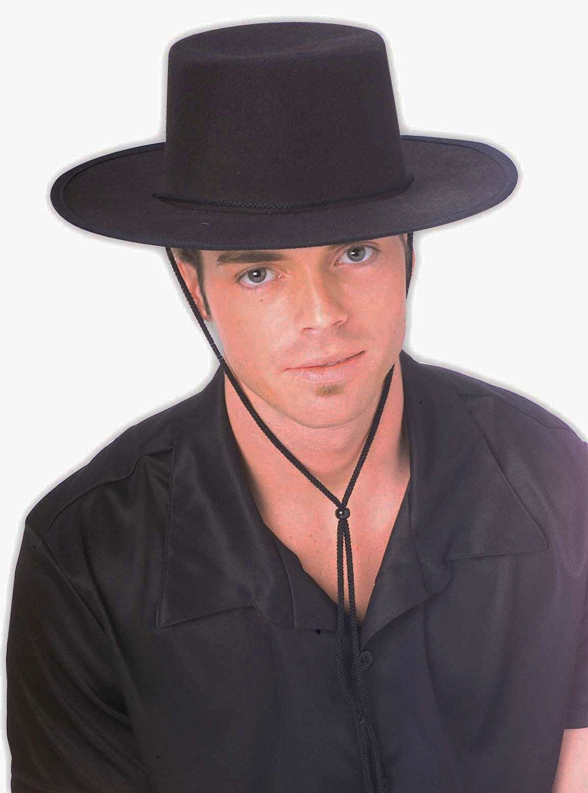 Adult Black Spanish Inspired Cordobes Hat - costumes.com