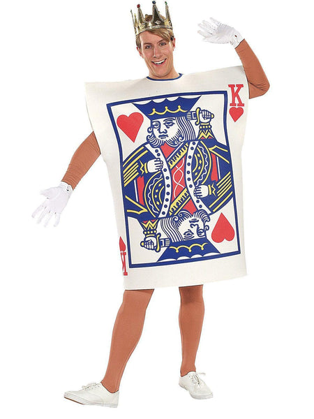 Adult King of Hearts Playing Card Costume and Crown