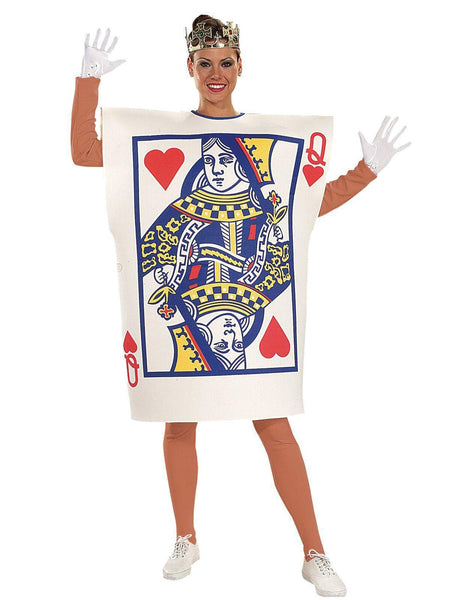 Adult Queen Of Hearts Playing Card Costume and Crown