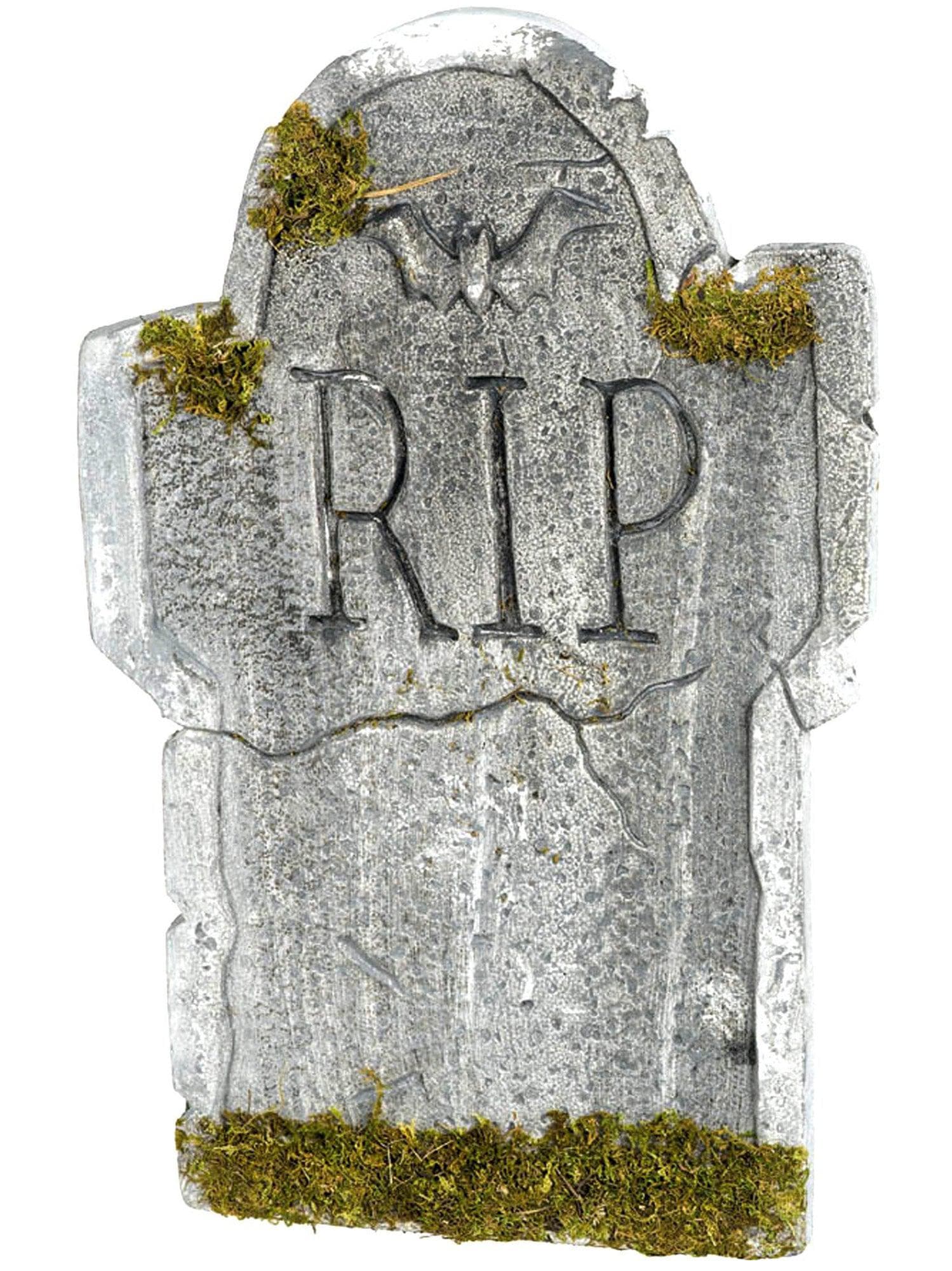 22 Inch Mossy Bat R.I.P Tombstone Graveyard Prop - costumes.com