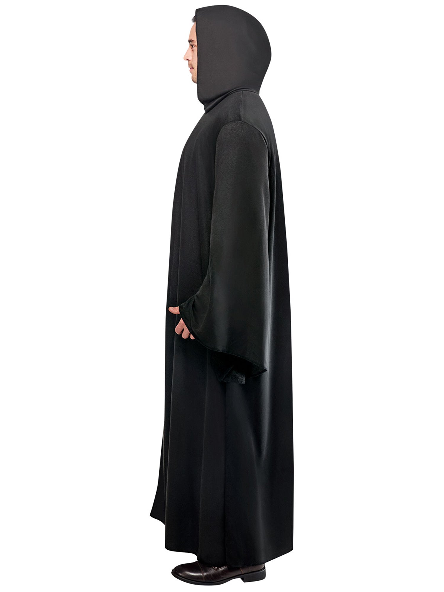 Adult Black Full Length Hooded Renaissance Cloak - costumes.com