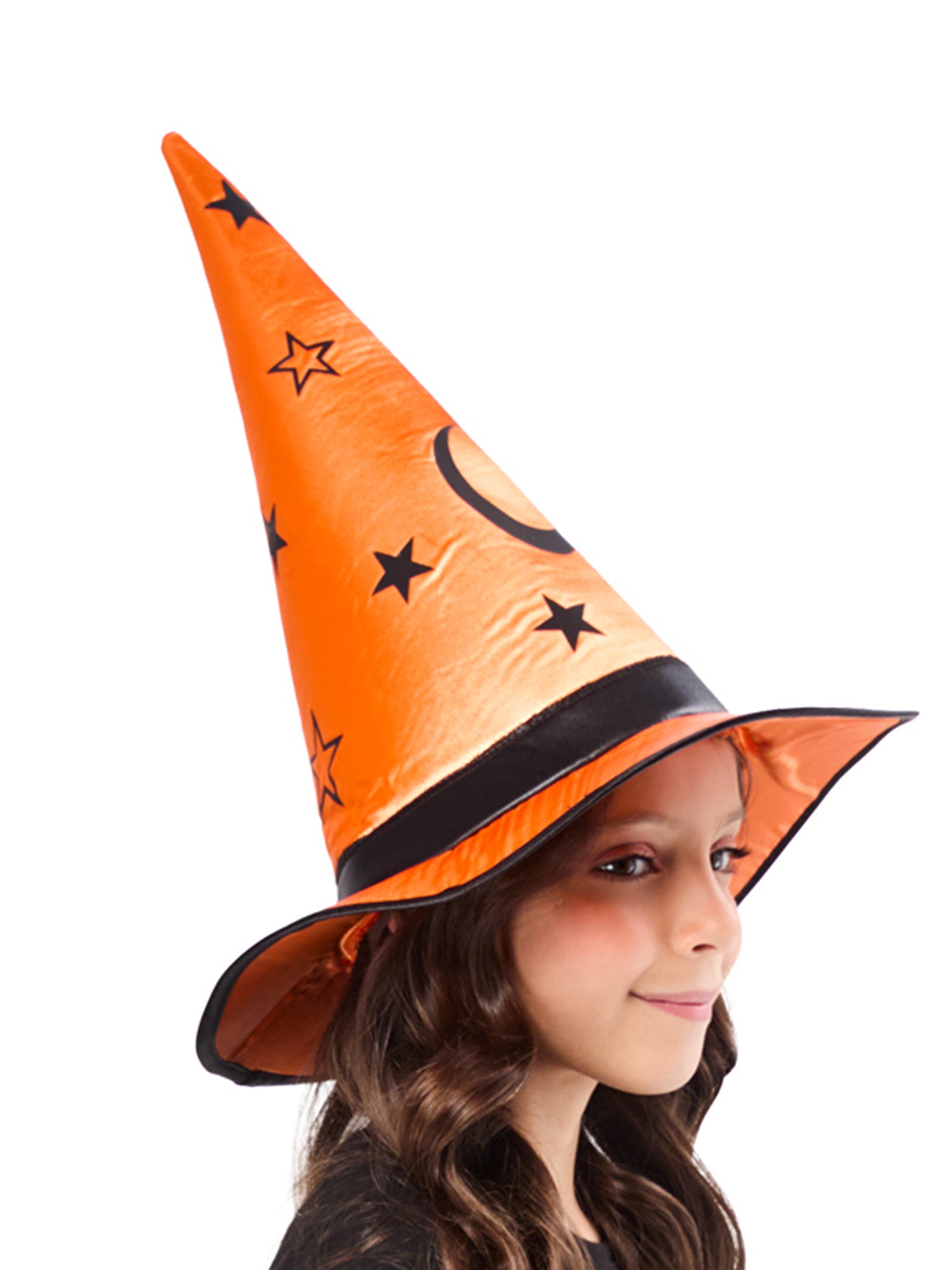 Kids' Orange and Black Celestial Witch Hat - costumes.com