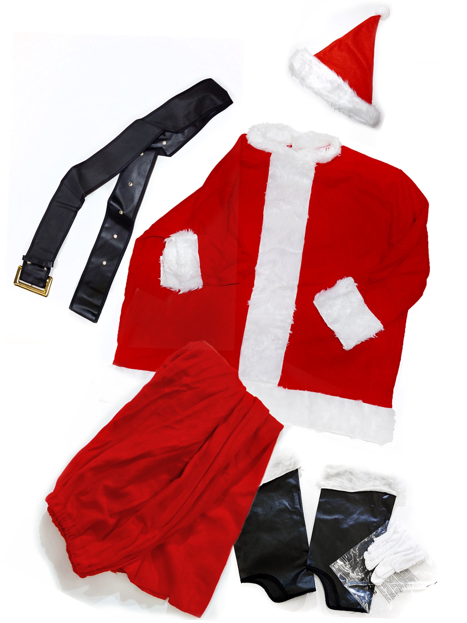 Men's Big and Tall Flannel Santa Suit Costume - costumes.com