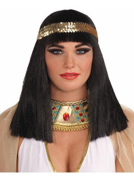 Women's Black Cleopatra Wig with Headband