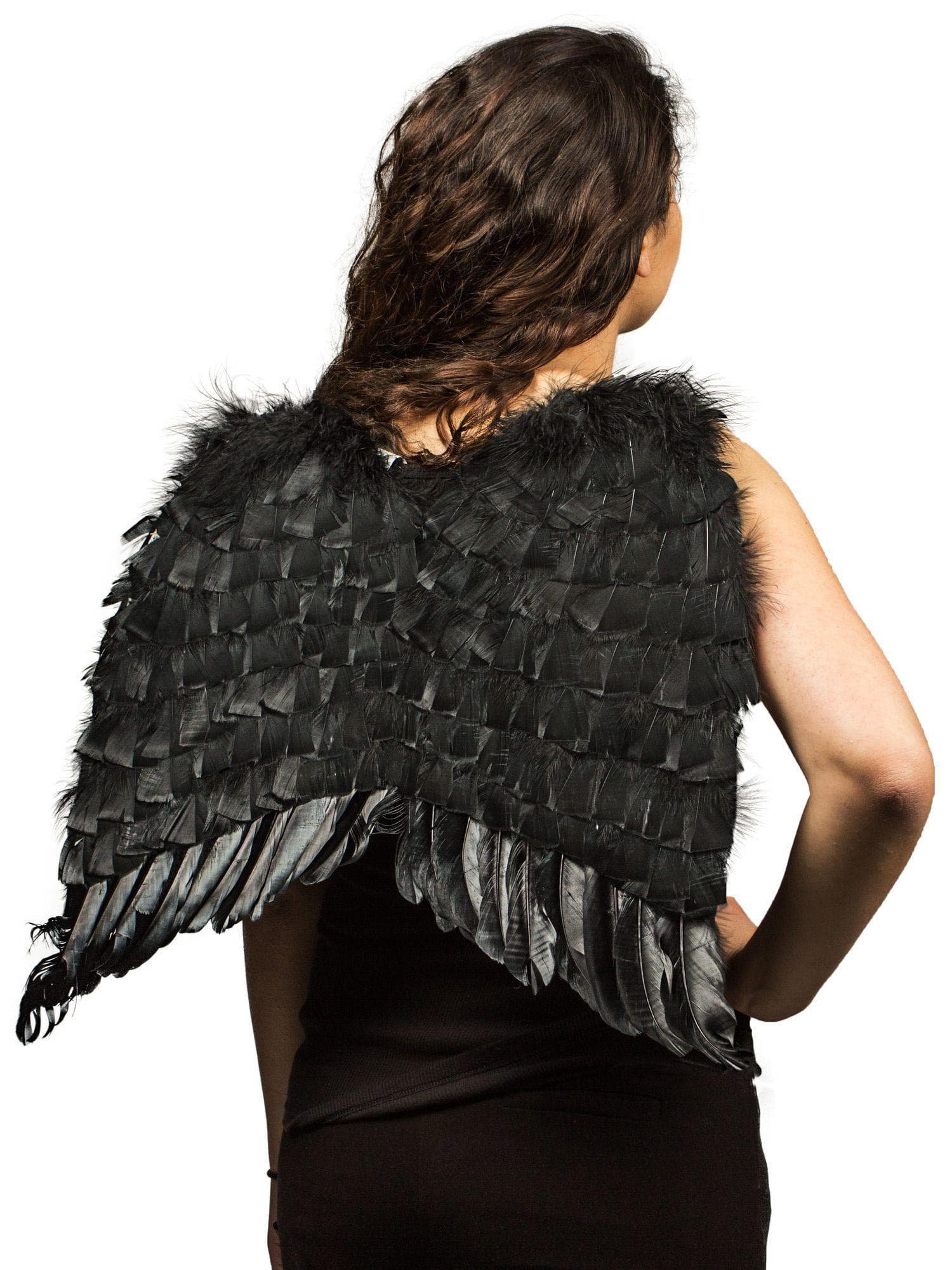 Adult Black Feather Wings - costumes.com