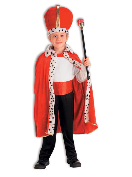 Kids' Royal Red King Cape and Crown