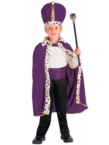 Kids' Royal Purple King Cape and Crown