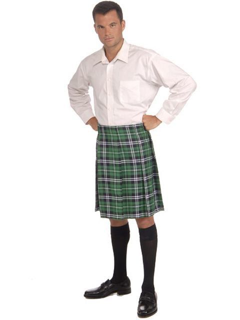 Men's Green Plaid Gentleman's Kilt - costumes.com