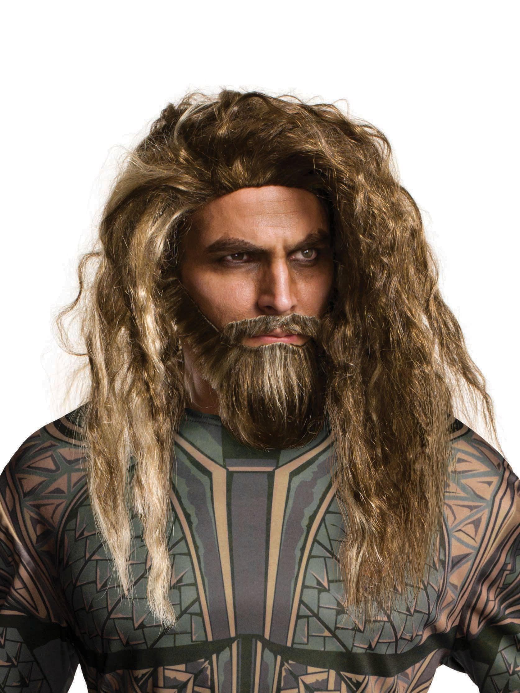 Men's Justice League Aqua Man Beard and Wig - costumes.com
