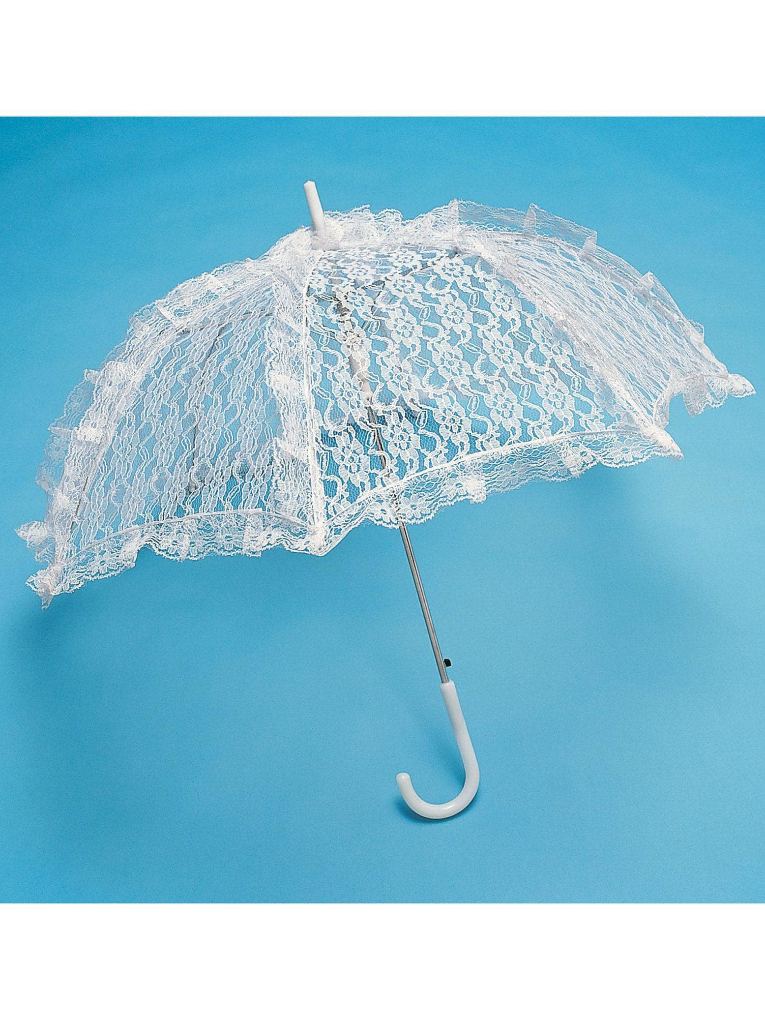 Women's White Lace Parasol - Deluxe - costumes.com