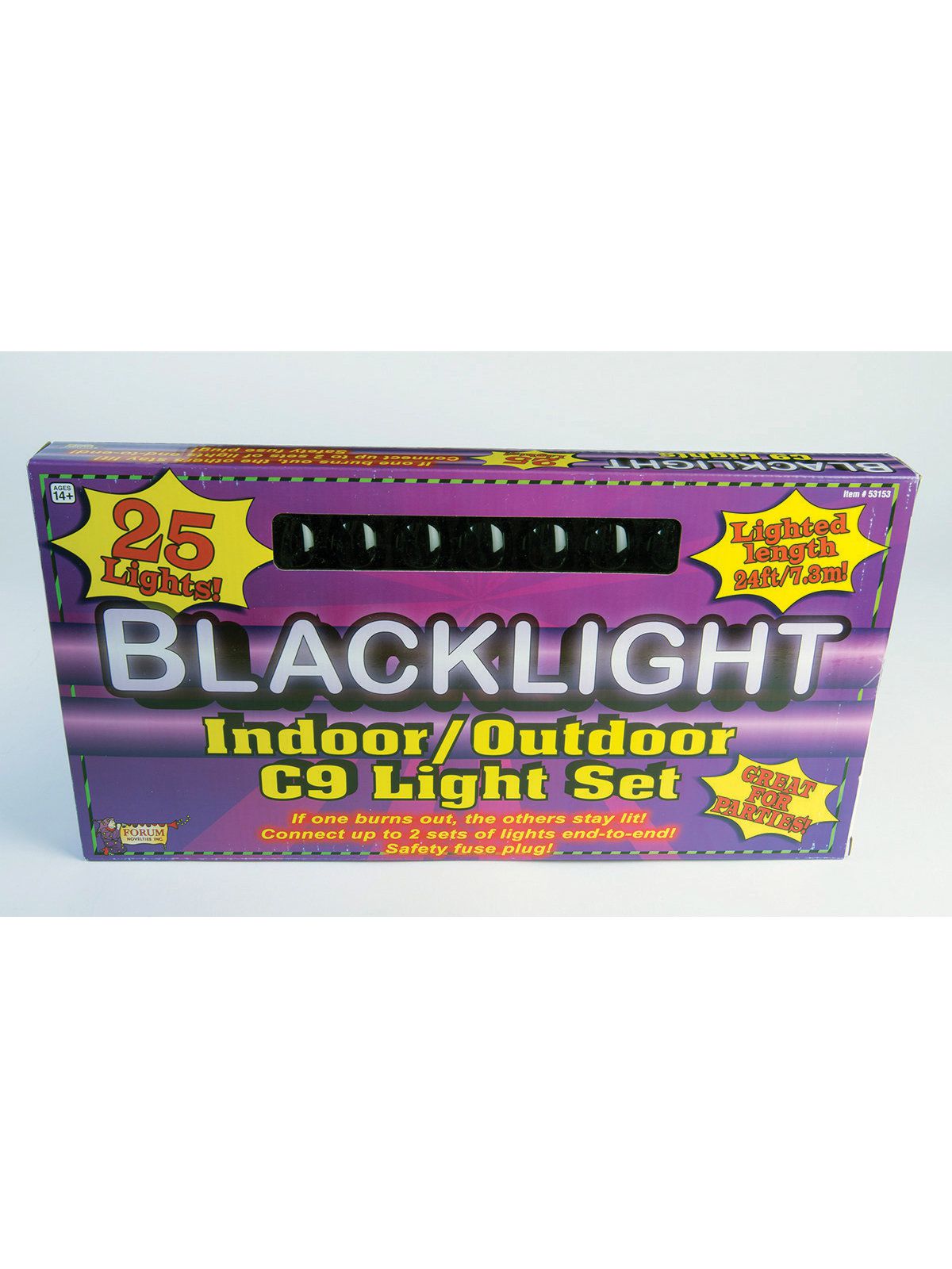 Indoor/Outdoor 24 Foot Black Light String Lights - costumes.com
