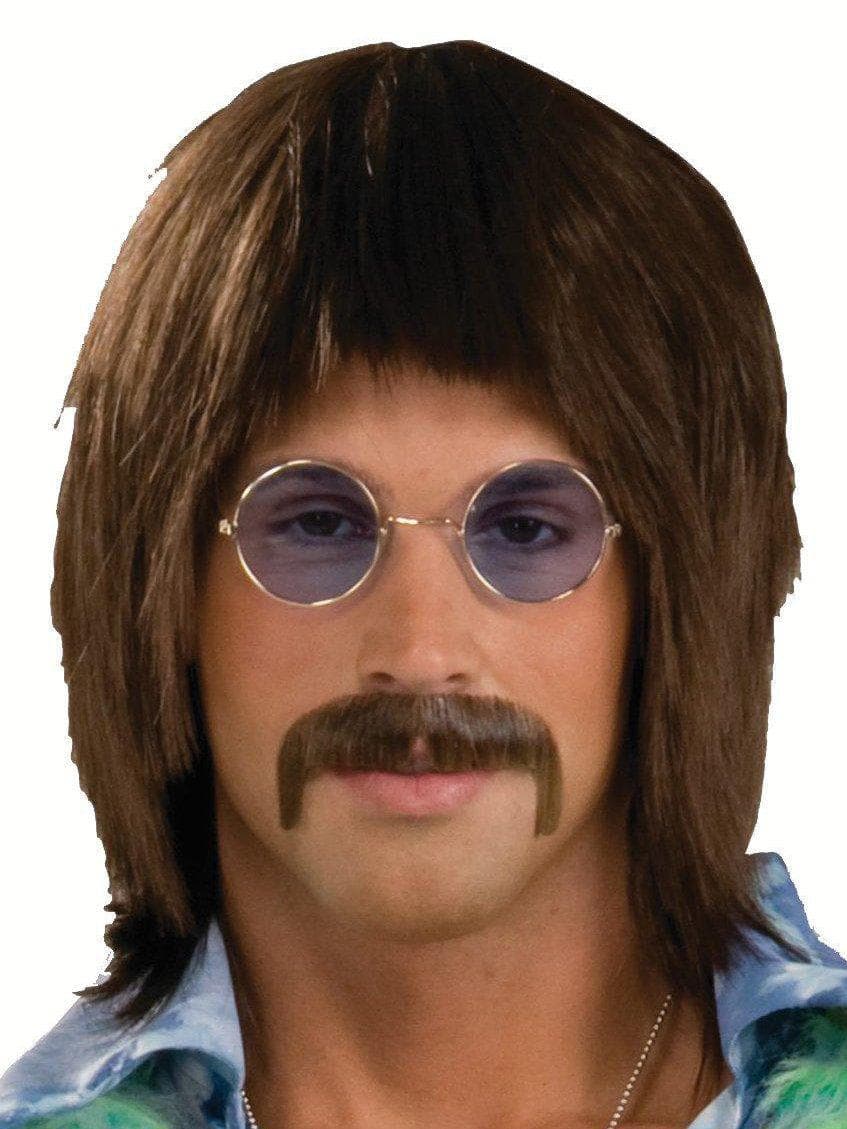 Men's Brown 1960's Hippie Singer Wig - costumes.com