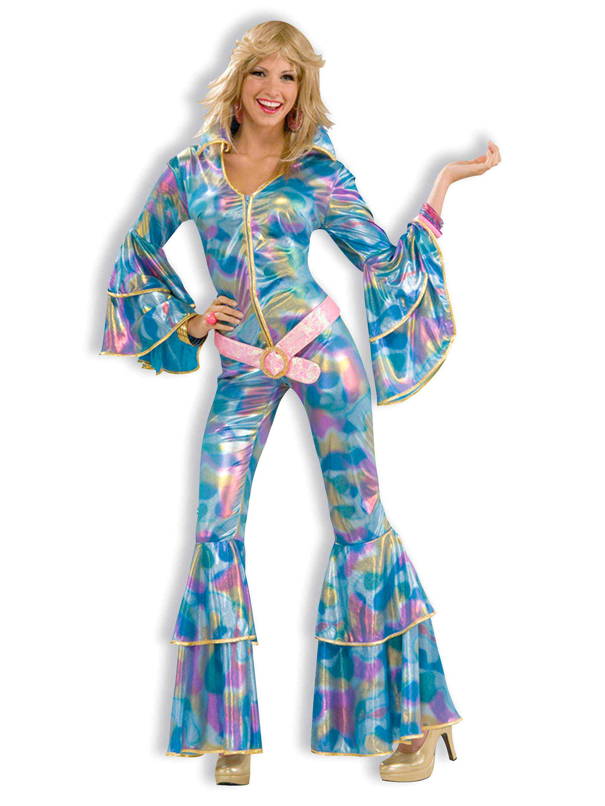 Women's 1970's Blue Tie-Dye Disco Mama Costume - costumes.com