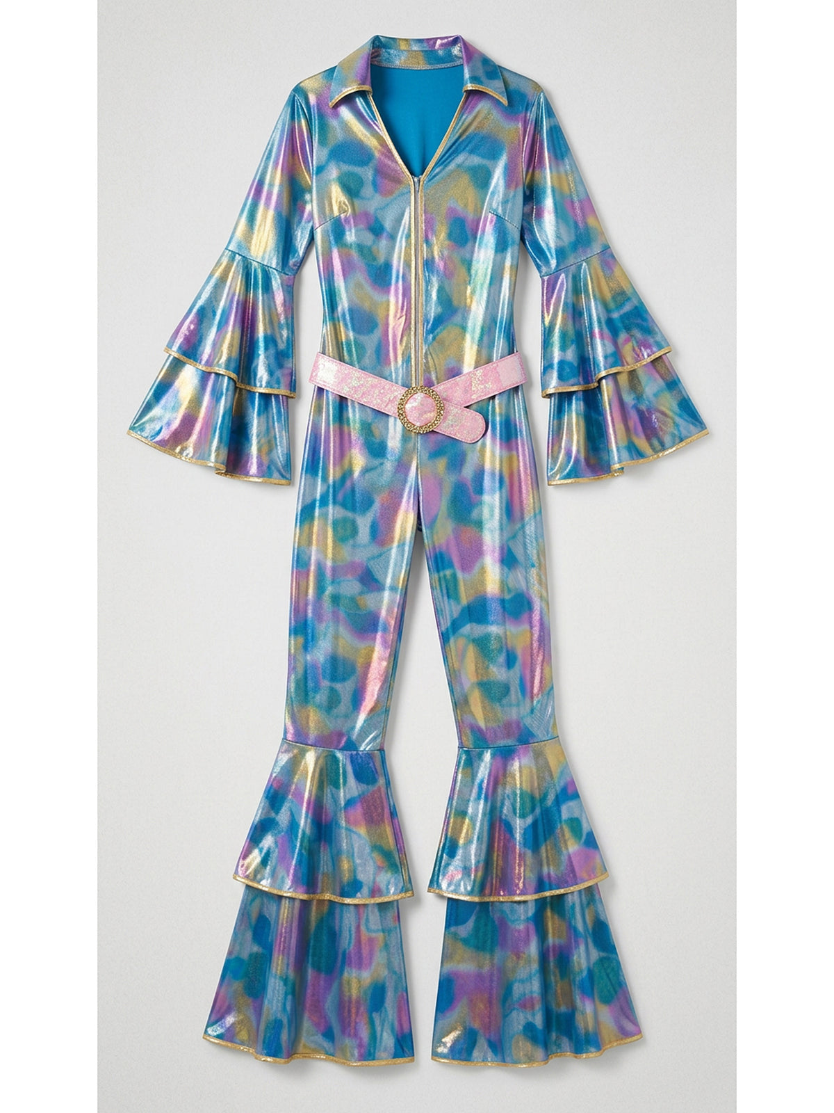 Women's 1970's Blue Tie-Dye Disco Mama Costume - costumes.com