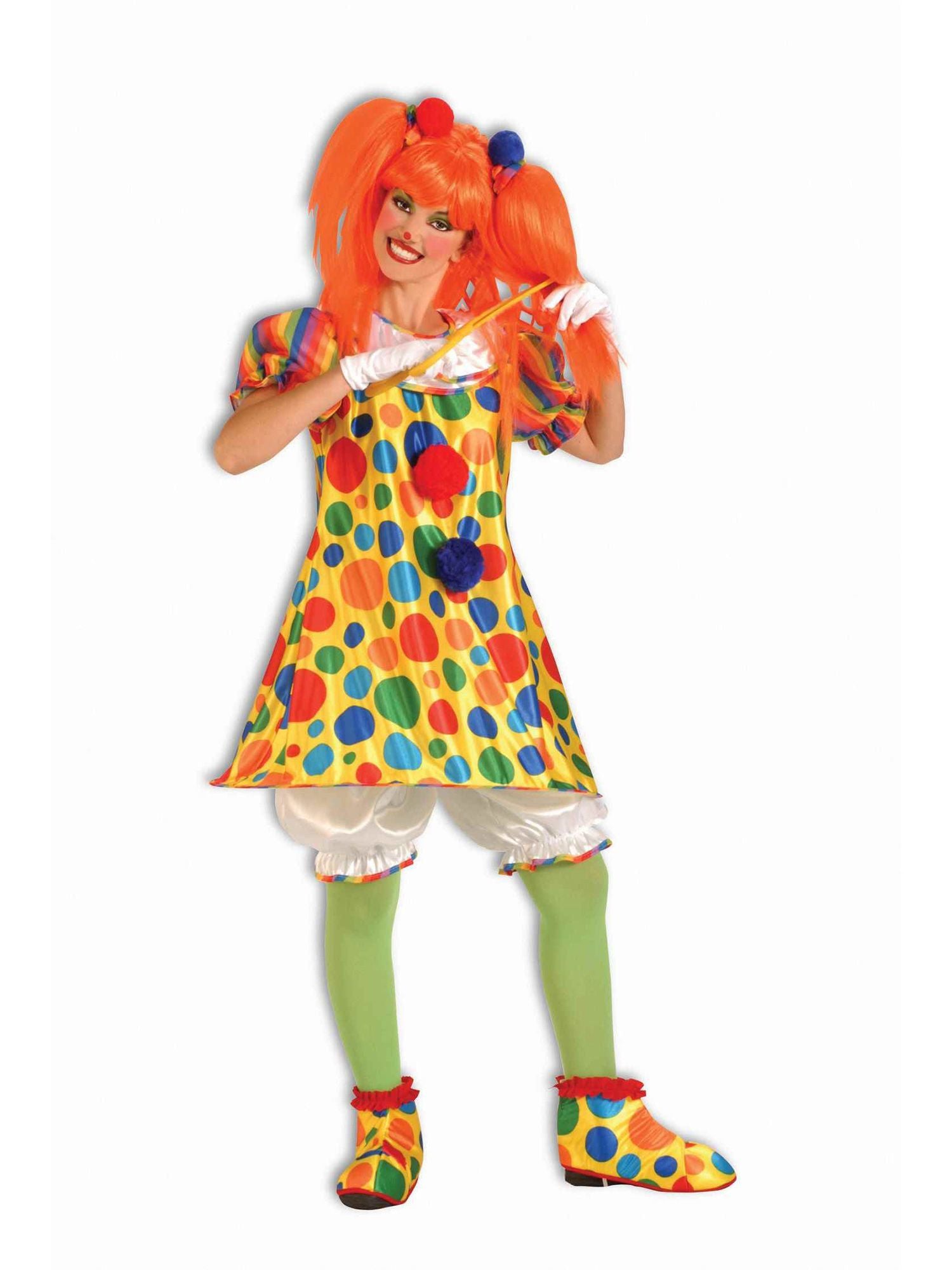 Women's Multicolor Polka Dot Giggles The Clown Costume - costumes.com