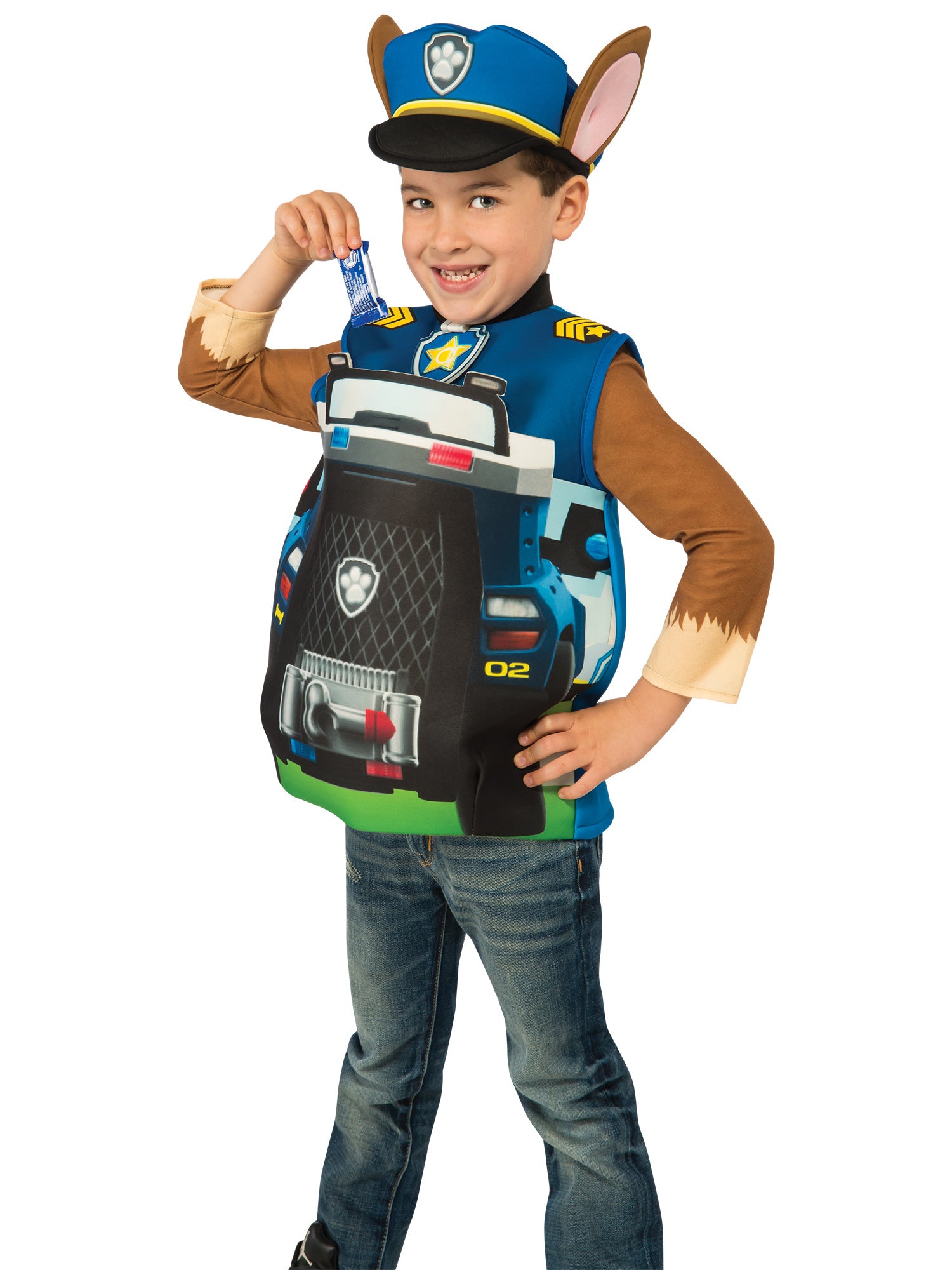 Kids' Paw Patrol Chase Candy Catcher Tunic and Hat - costumes.com