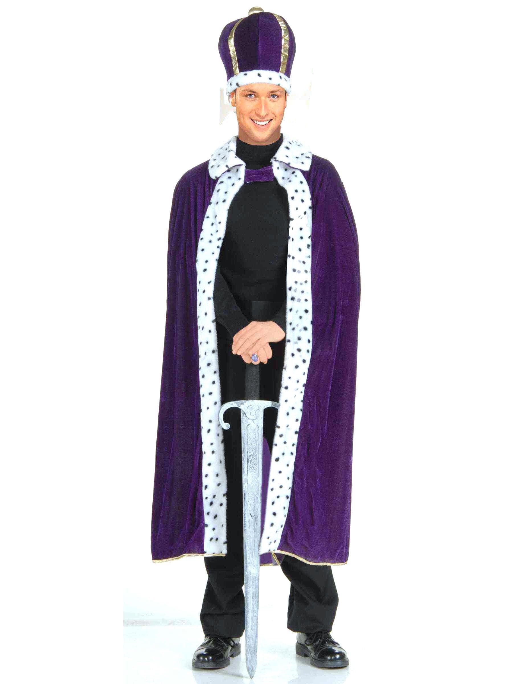 Adult Purple Royal King Robe And Crown - costumes.com