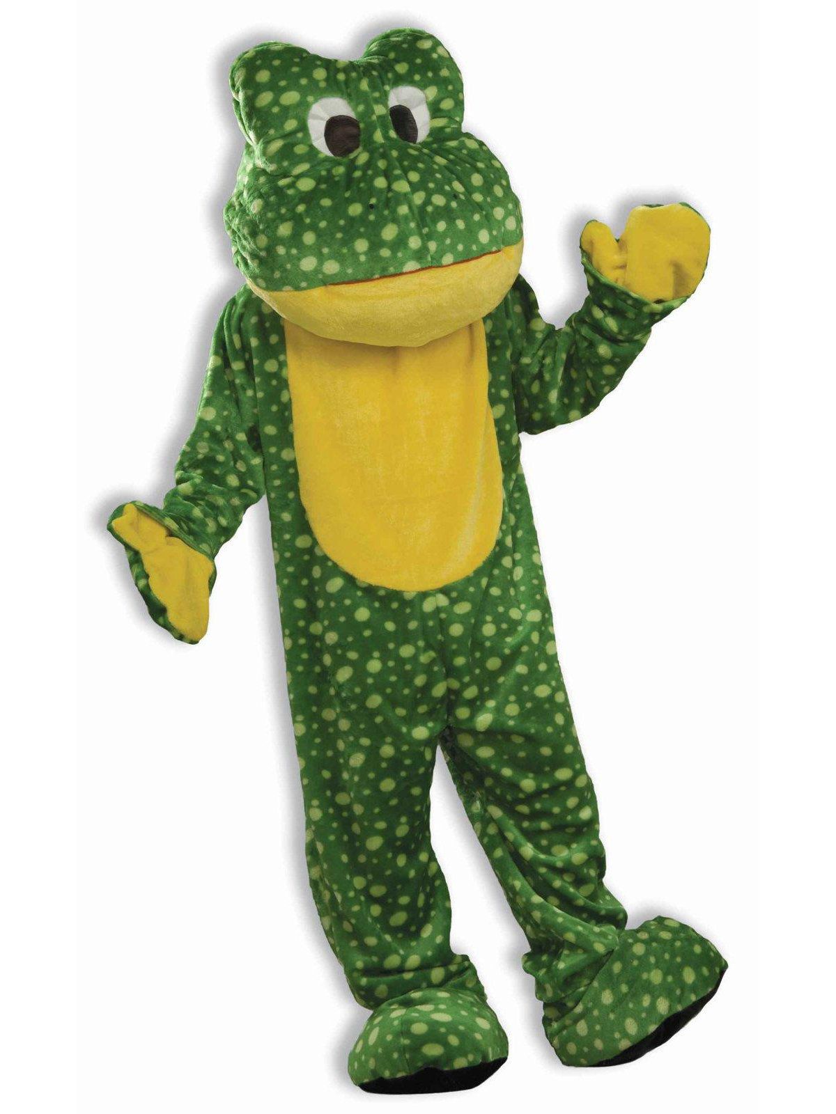 Adult Green Speckled Frog Plush Mascot Costume - Deluxe - costumes.com