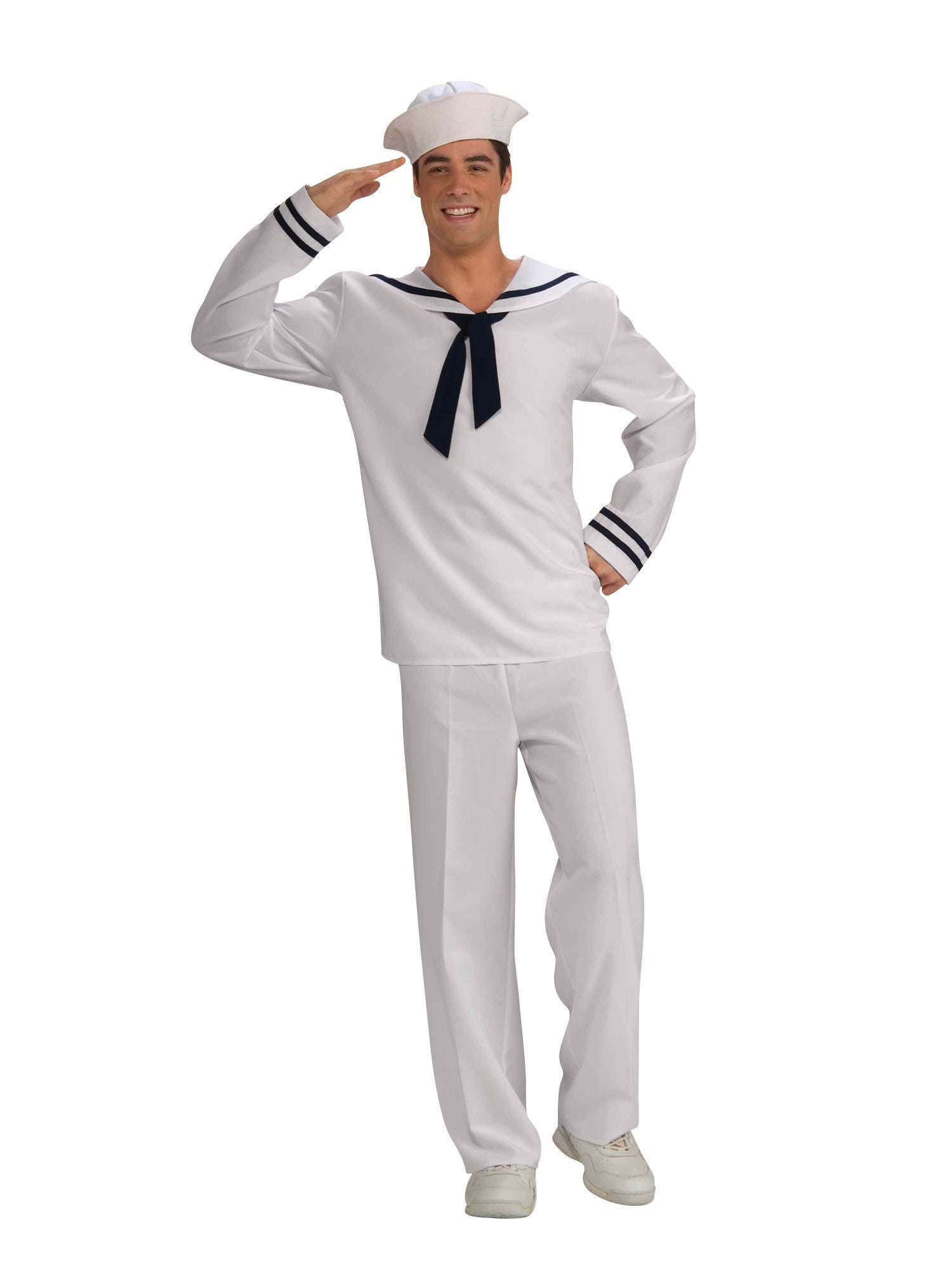 Men's White Anchors Aweigh Sailor Costume - costumes.com