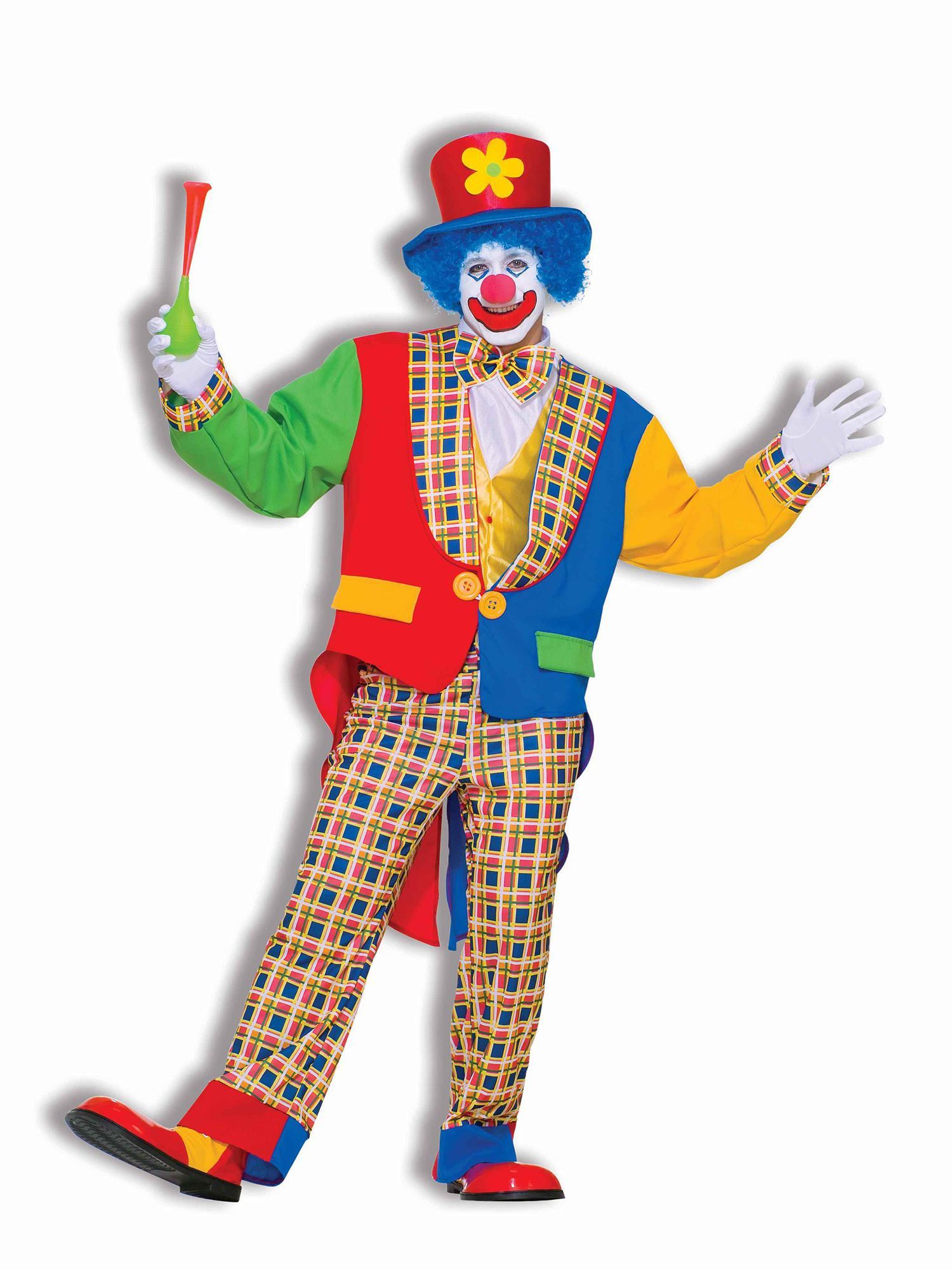 Men's Colorful Plaid Clown On The Town Costume - costumes.com