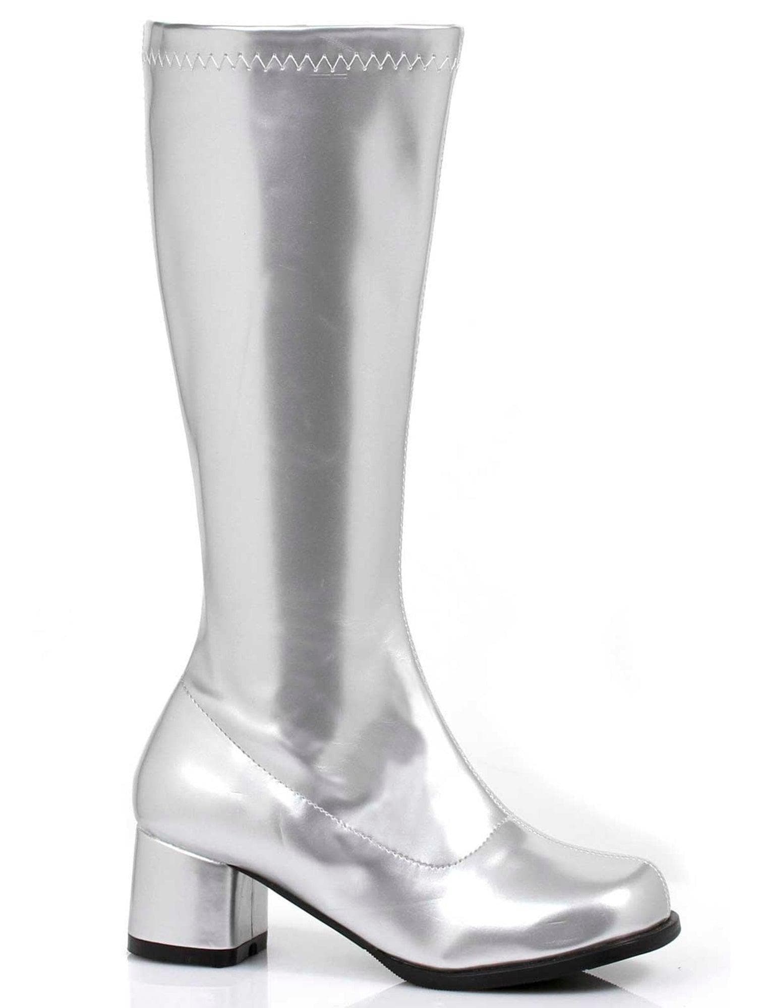 Kids Silver Metallic Go Go Boots - costumes.com