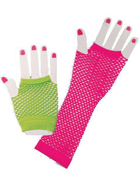Women's Neon 1980's Fishnet Glove Set - costumes.com