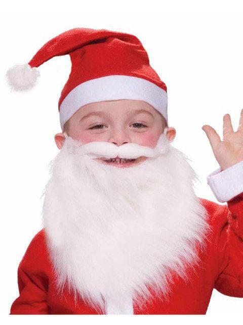 Boys' White Santa Beard and Mustache Set - Economy - costumes.com