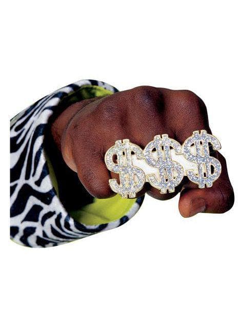 Adult Bling Dollar Sign Ring - costumes.com