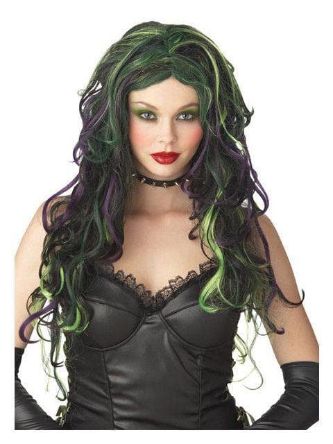 Witch Black Purple And Green Wig - costumes.com