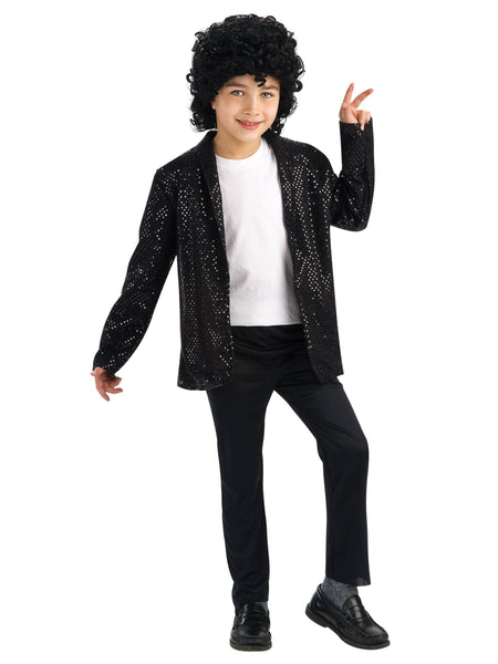 Kids' Black Sequin Michael Jackson Billie Jean Jacket
