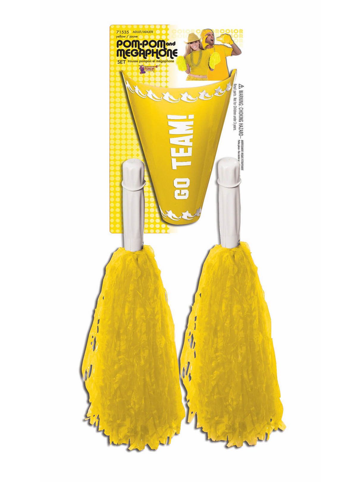 Yellow Pom-pom and Megaphone Cheerleader Set - costumes.com