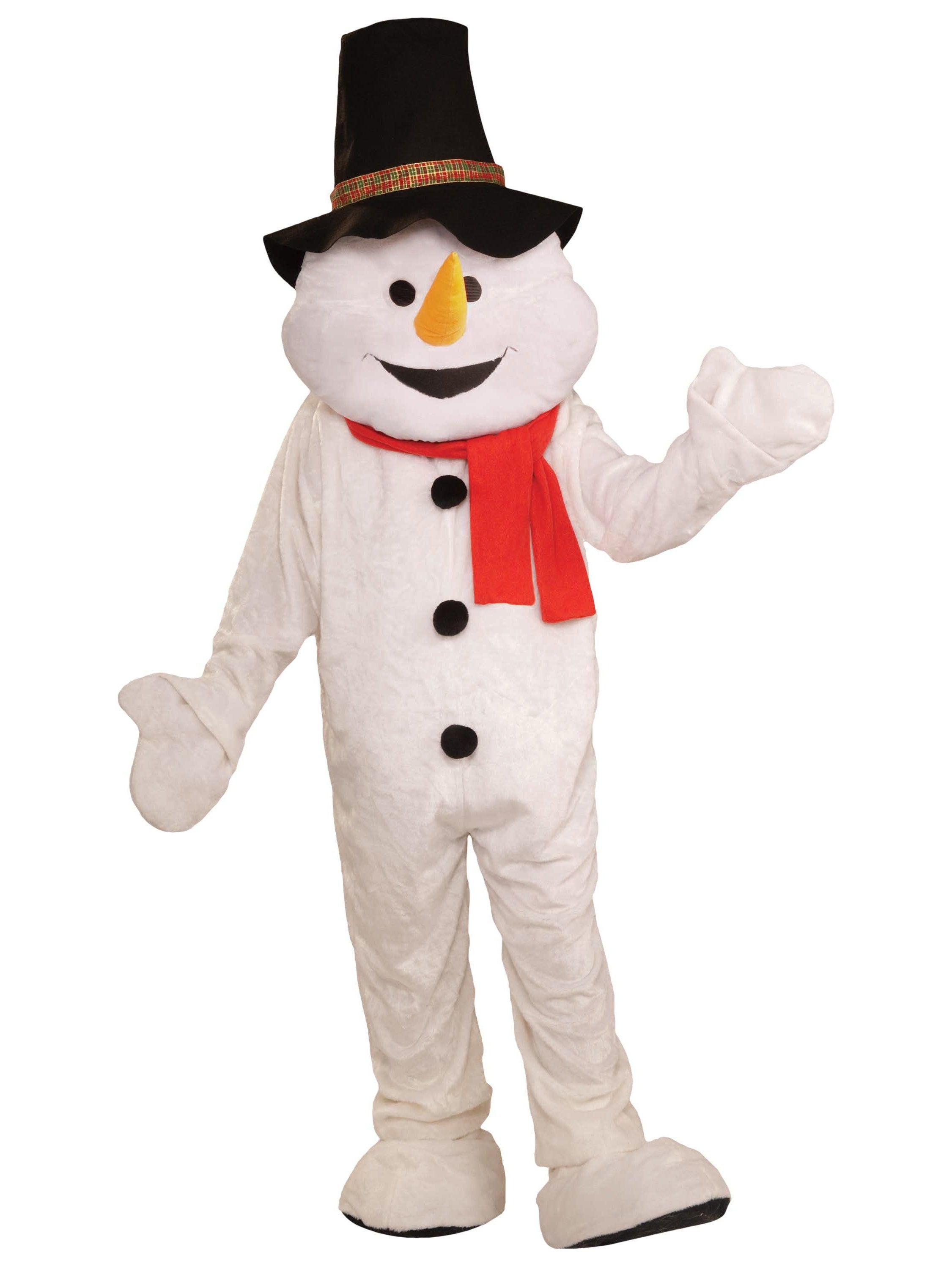 Adult Plush Snowman Mascot Costume - costumes.com
