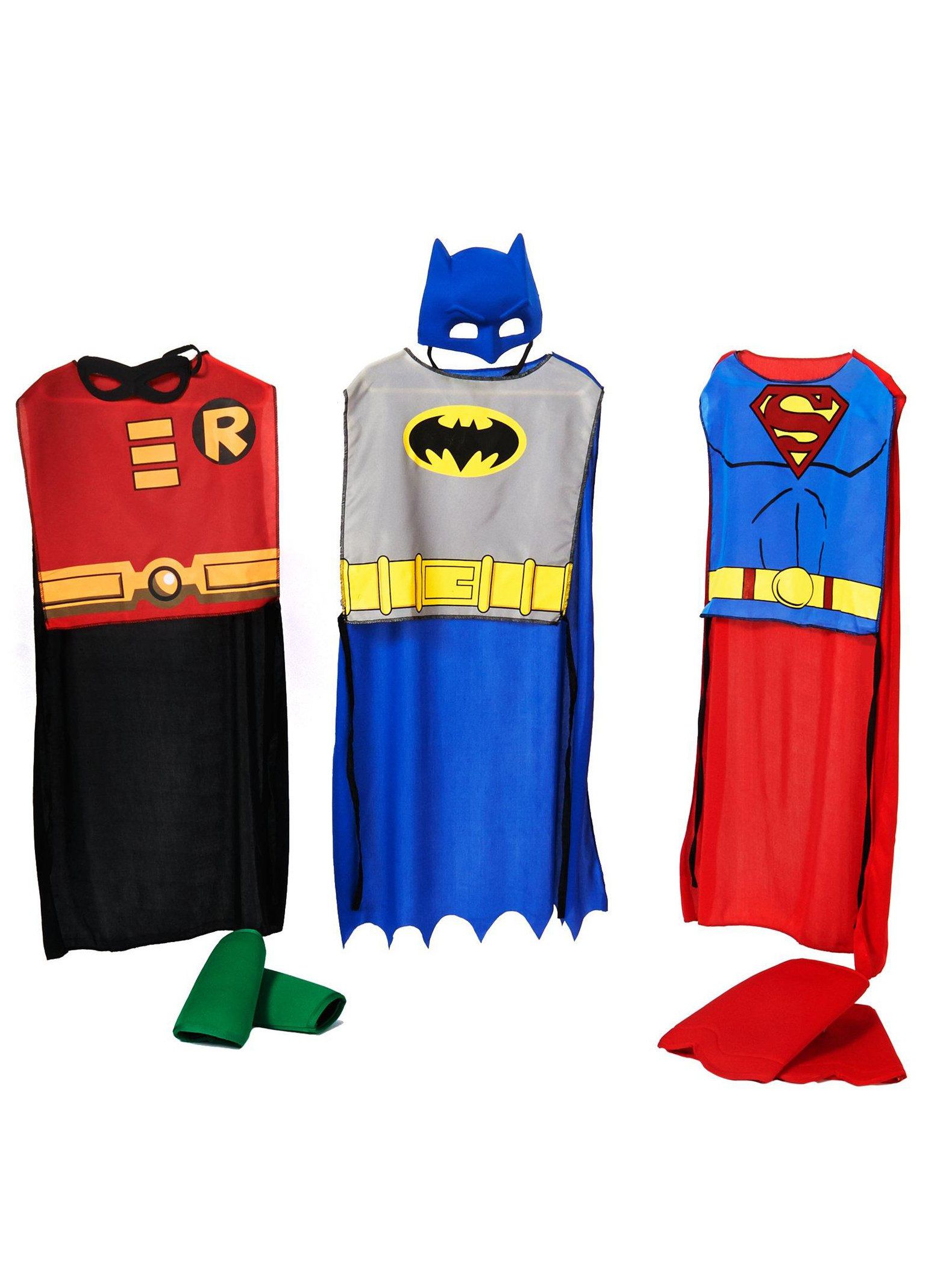 Kids' DC Comics Superhero Trio Tabard and Headpiece Costume Set - costumes.com