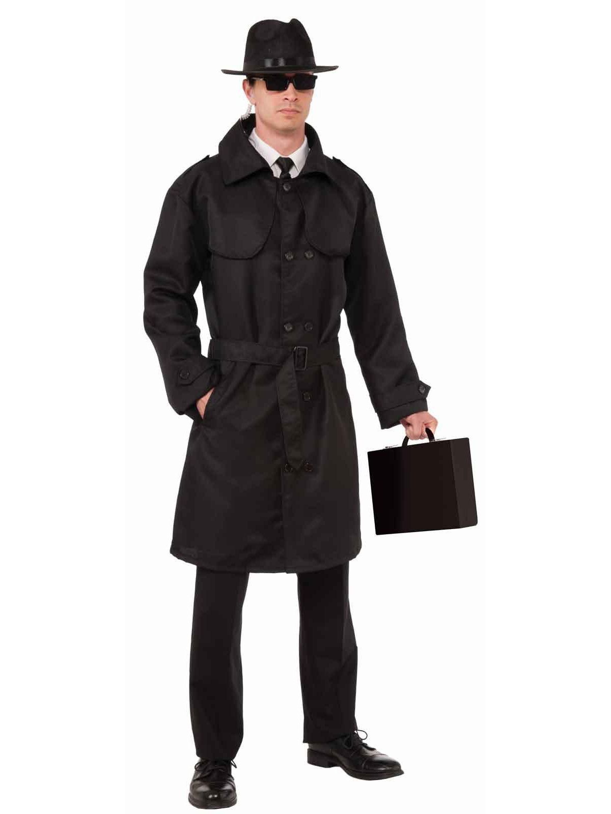 Men's Secret Agent Spy Trench Coat Costume - costumes.com