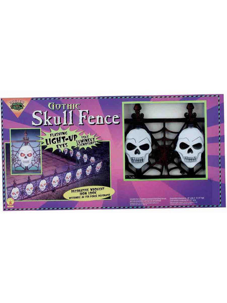 2 Piece Light Up Gothic Skull Fence