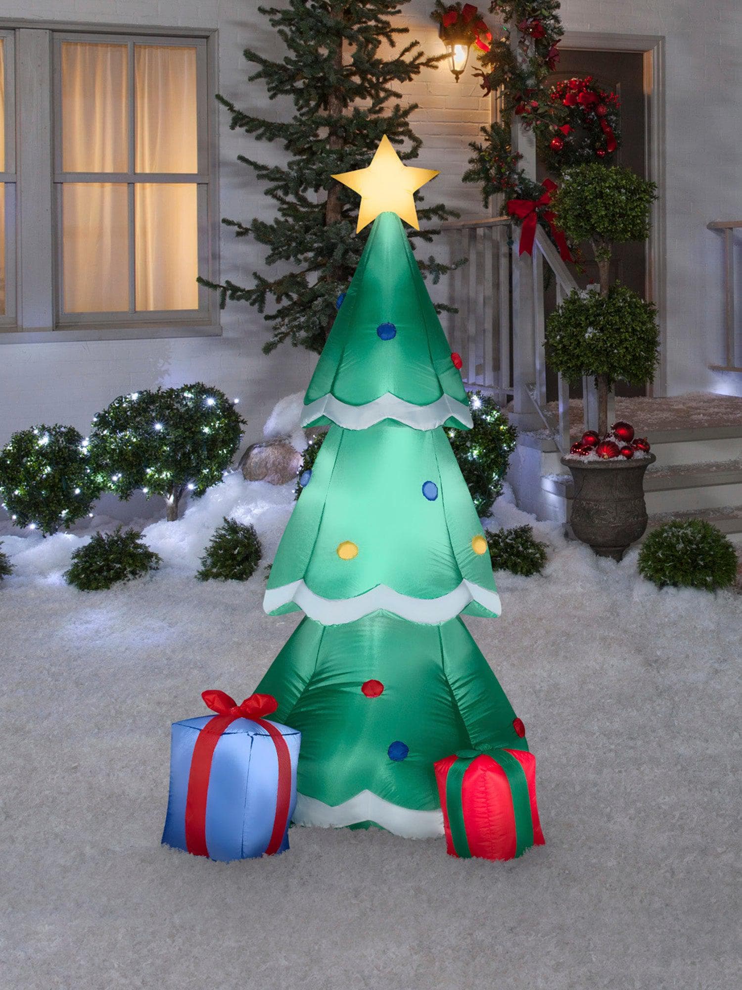 6.5 Foot Tree with Presents Light Up Christmas Inflatable Lawn Decor - costumes.com