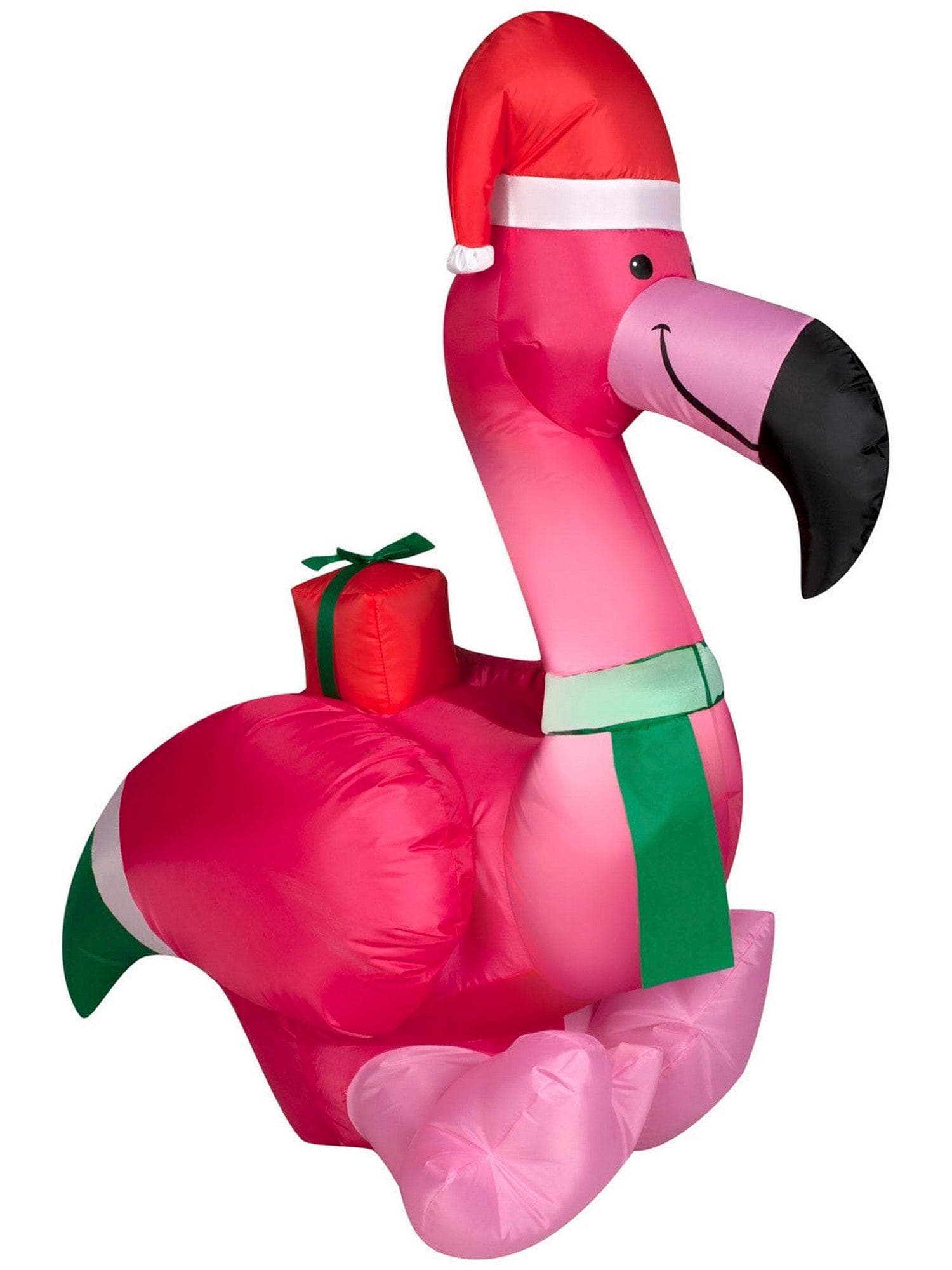 3.5 Foot Festive Flamingo Light Up Christmas Inflatable Lawn Decor - costumes.com