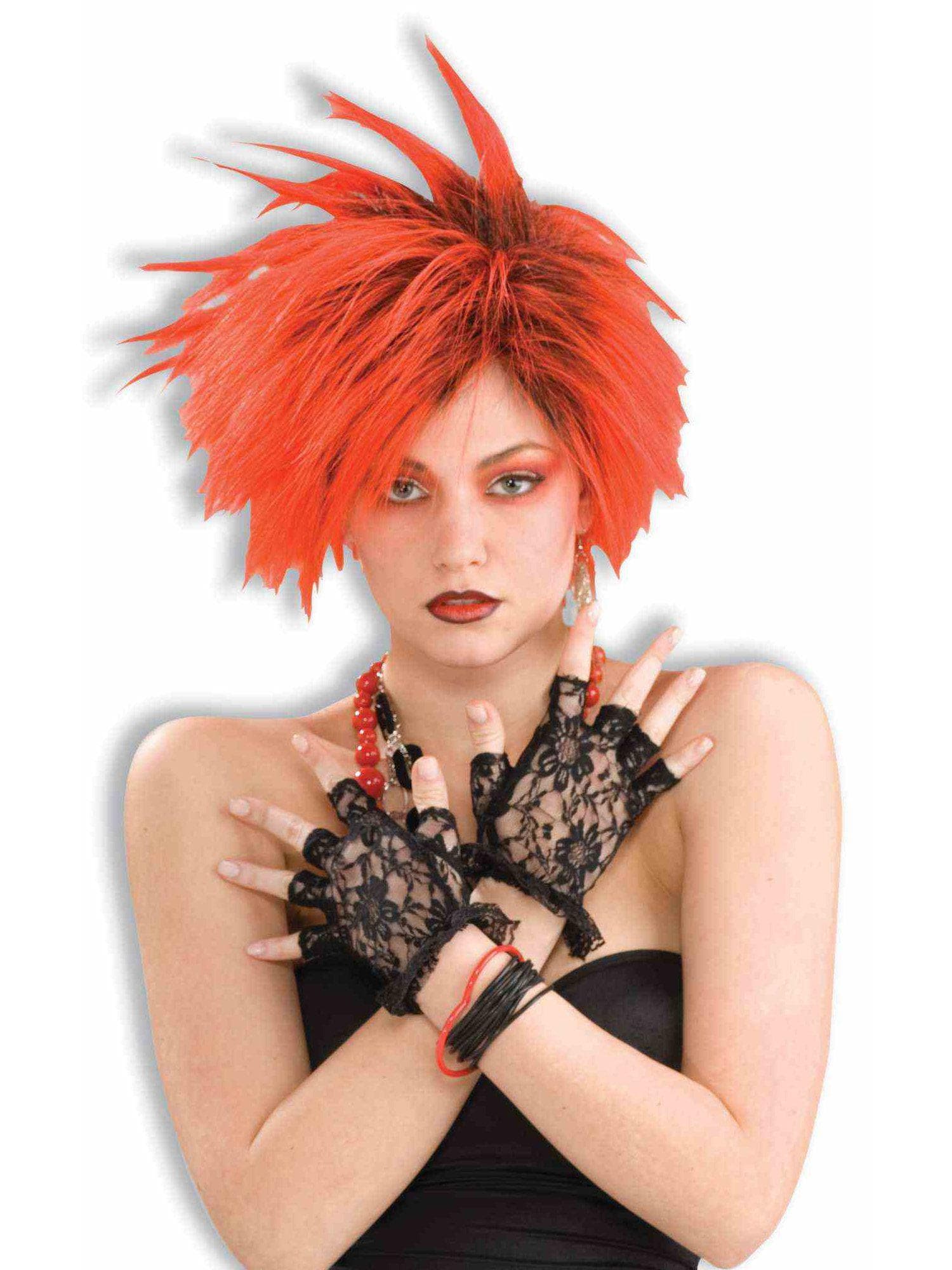 Women's Black 1980's Fingerless Lace Gloves - costumes.com