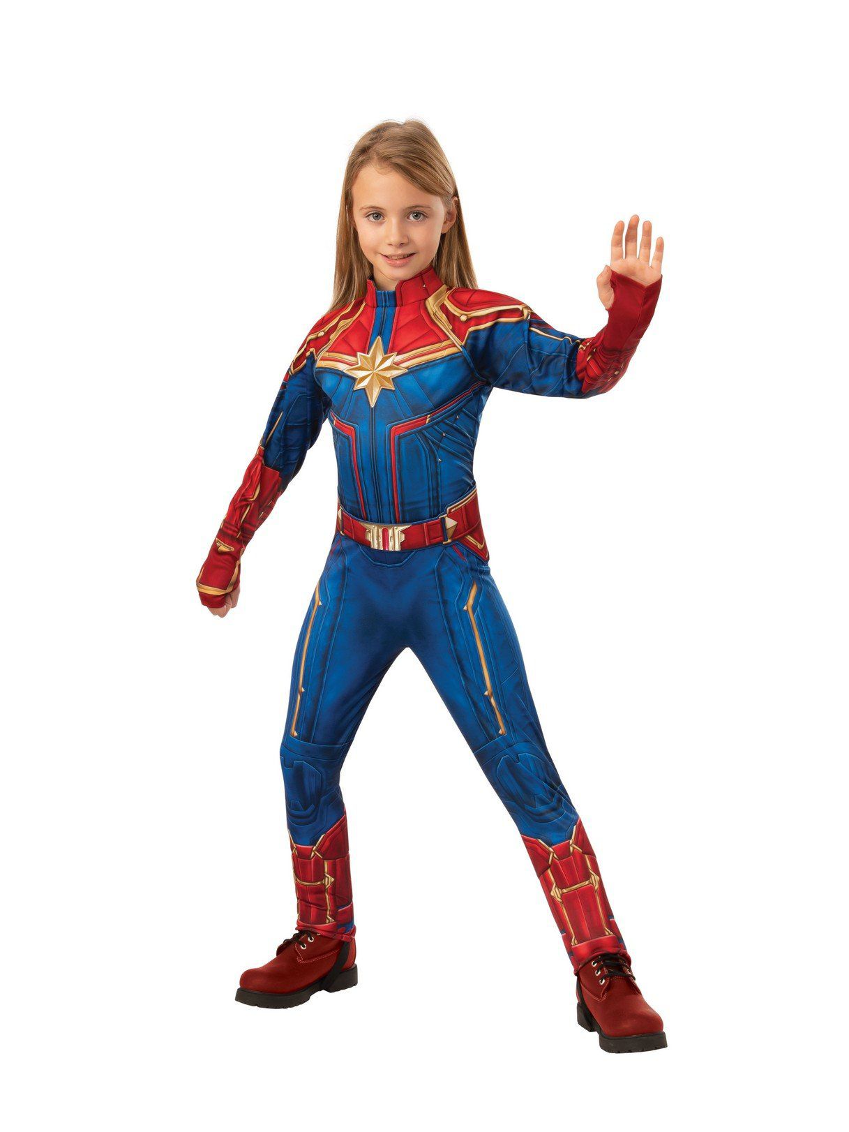 Girls' Captain Marvel Hero Suit Costume - Deluxe - costumes.com