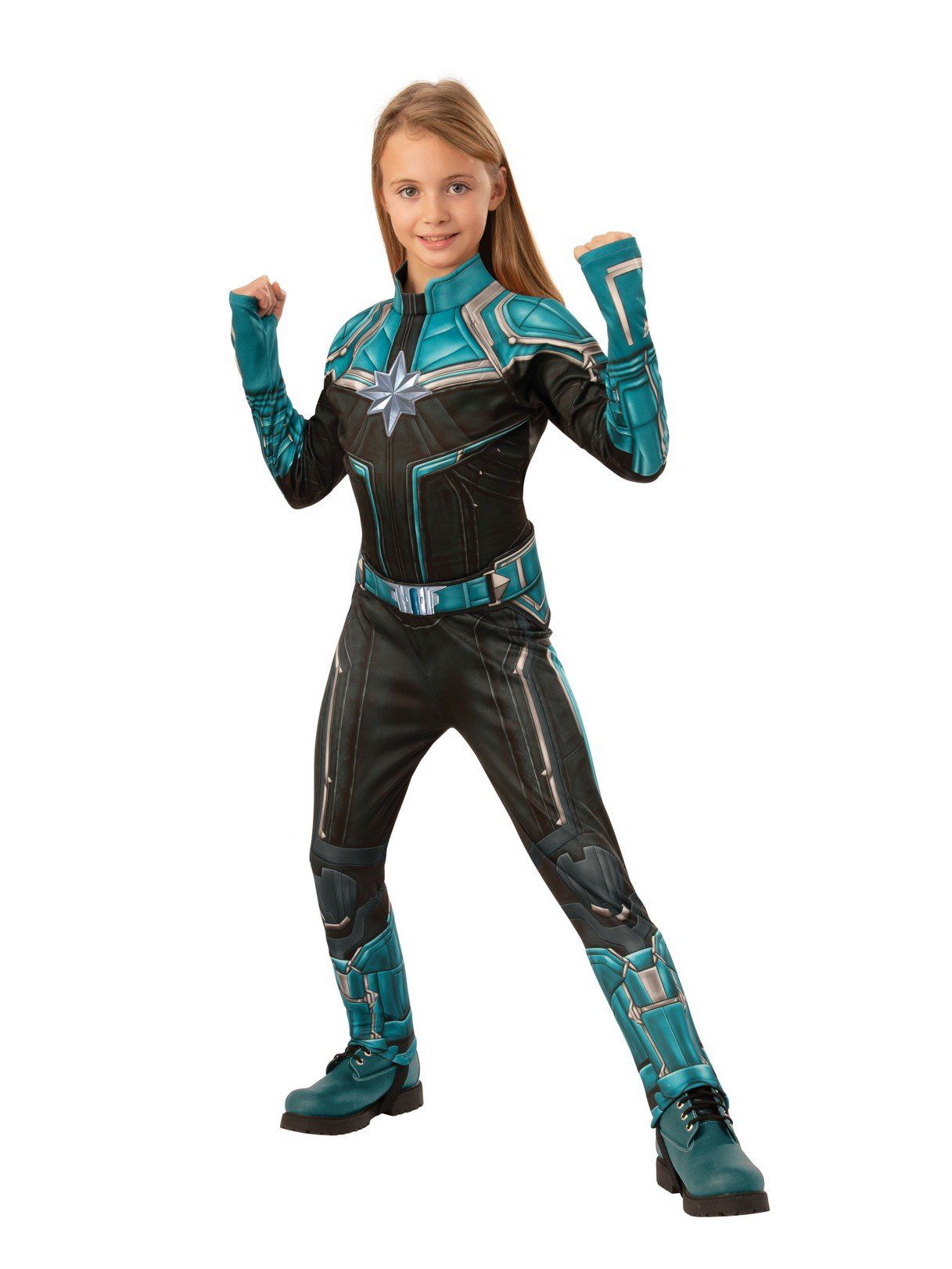 Girls' Captain Marvel Hero Suit Costume - Deluxe - costumes.com