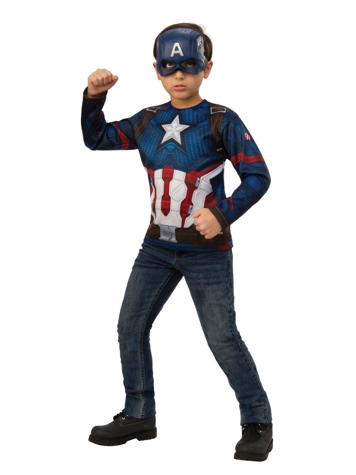 Boys' Avengers Endgame Captain America Costume Top and Mask Set - costumes.com