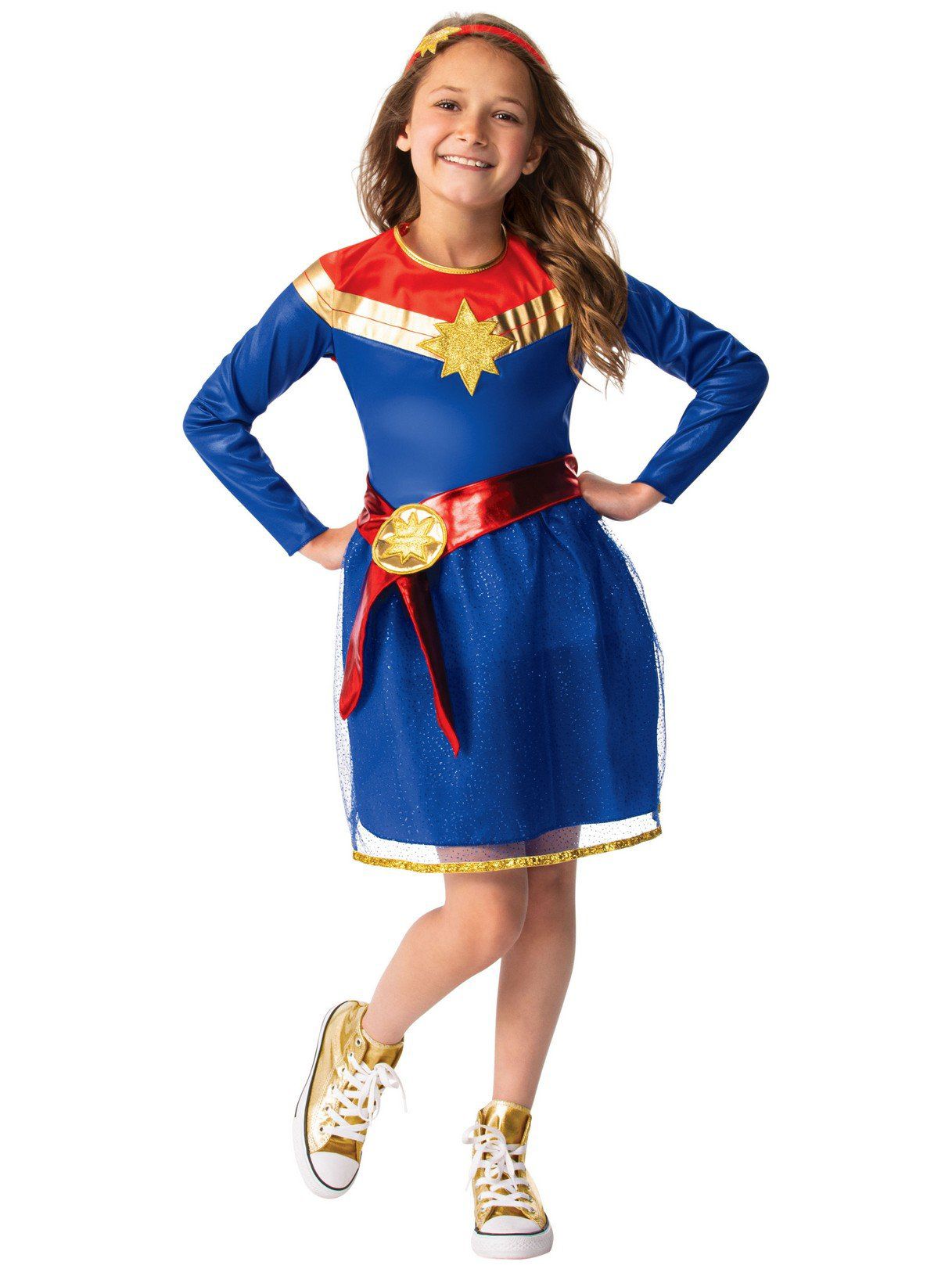 Girls' Captain Marvel Tutu Dress Costume - costumes.com