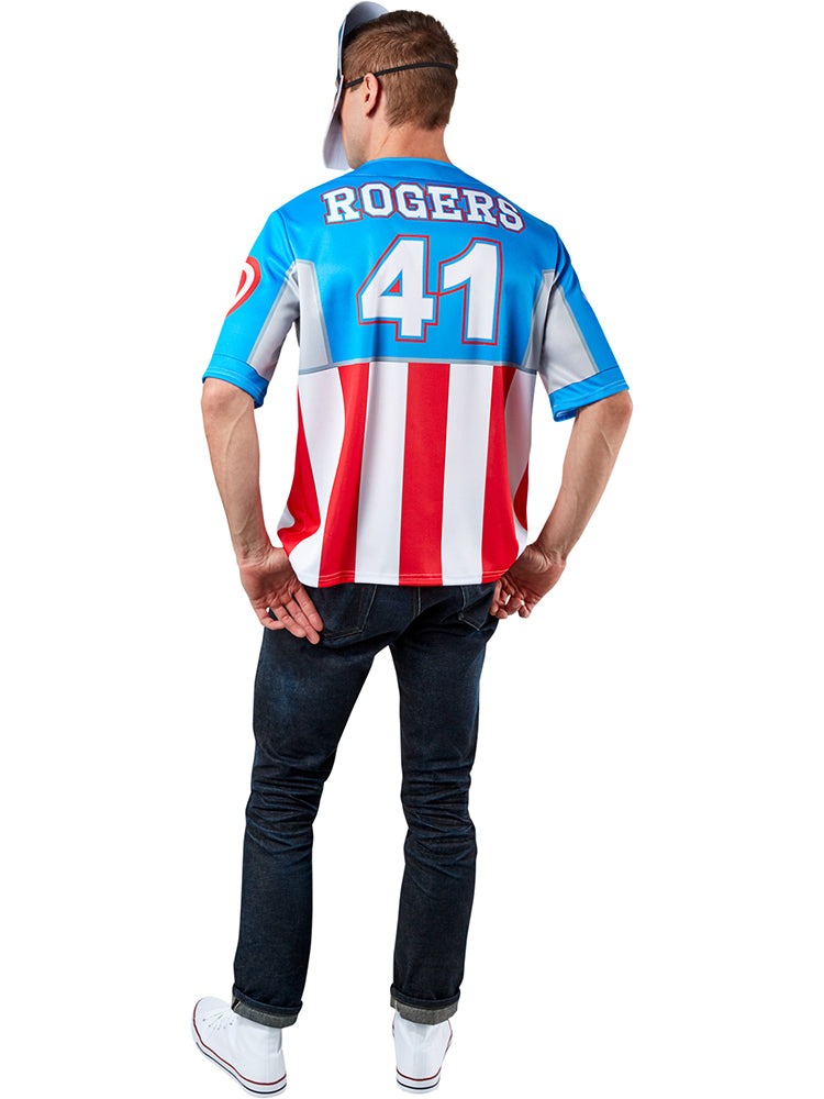 Men's Marvel Classic Captain America Baseball Jersey and Mask Set - costumes.com