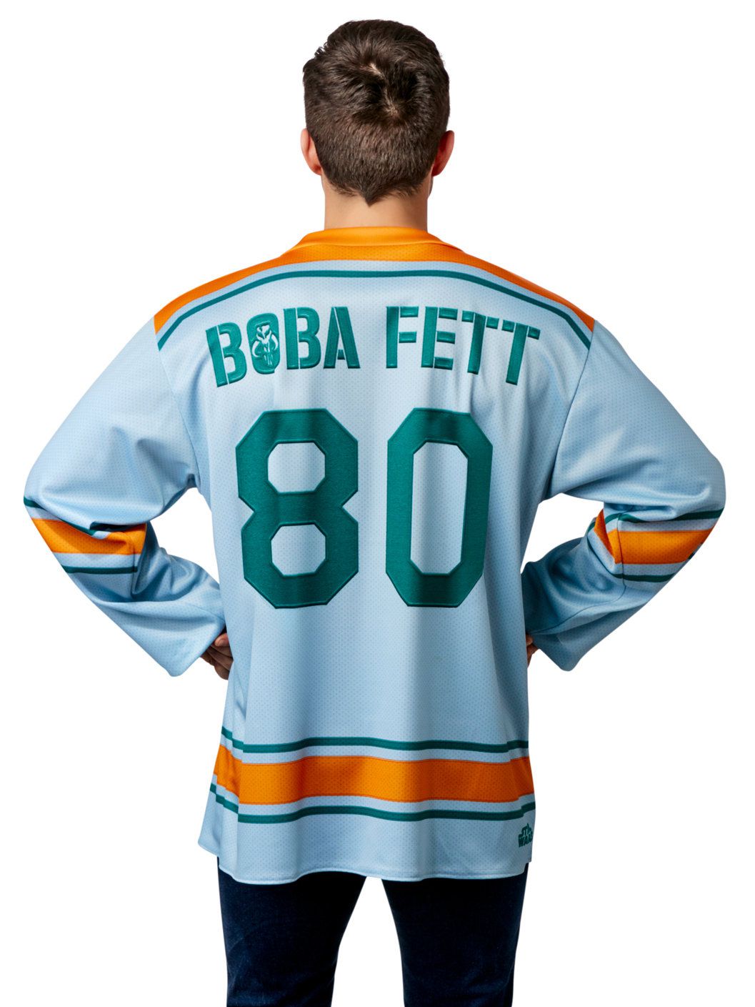 Men's Star Wars Classic Boba Fett Hockey Jersey Top and Mask Set - costumes.com