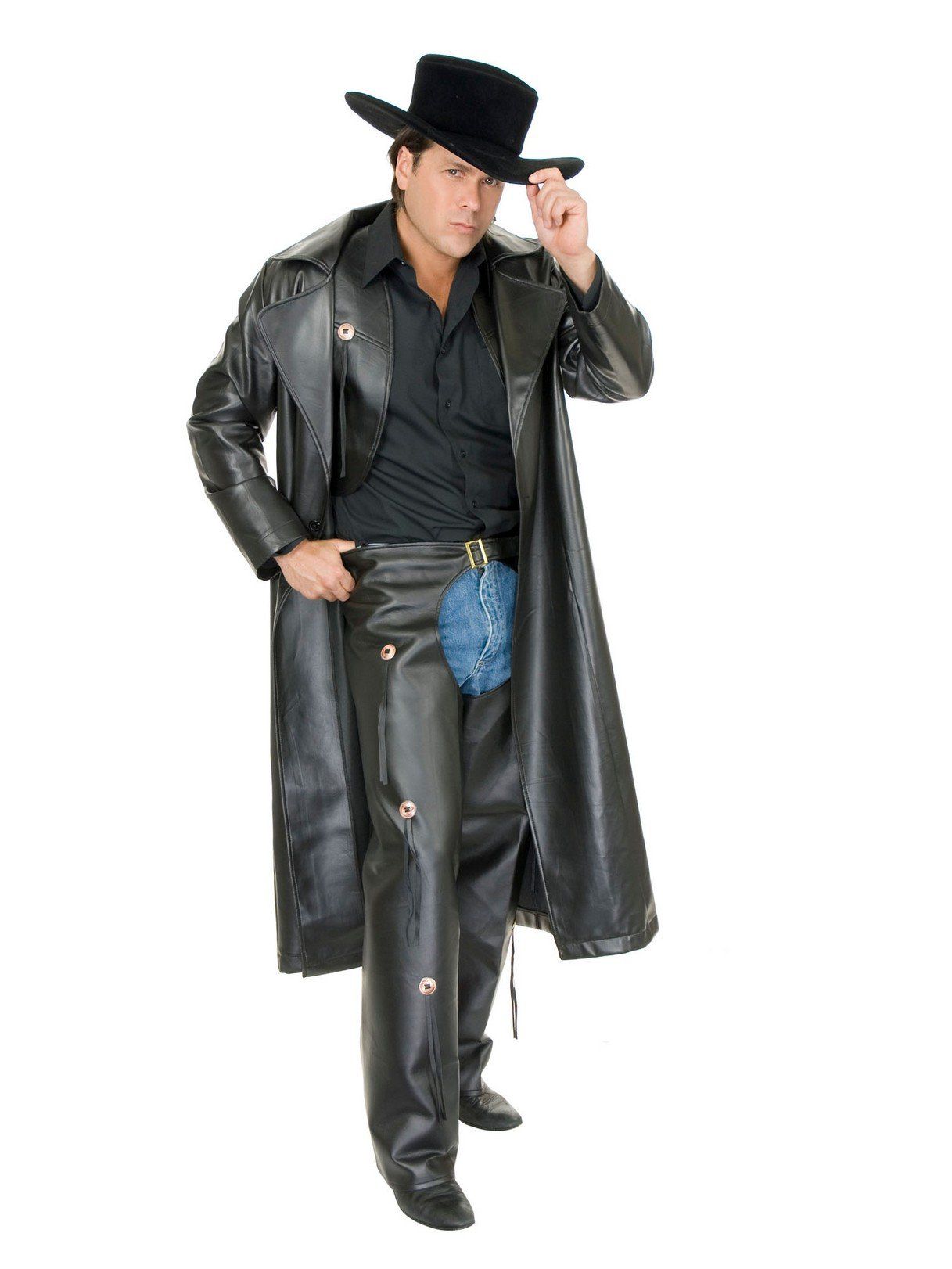 Adult Range Rider Leather Costume - costumes.com