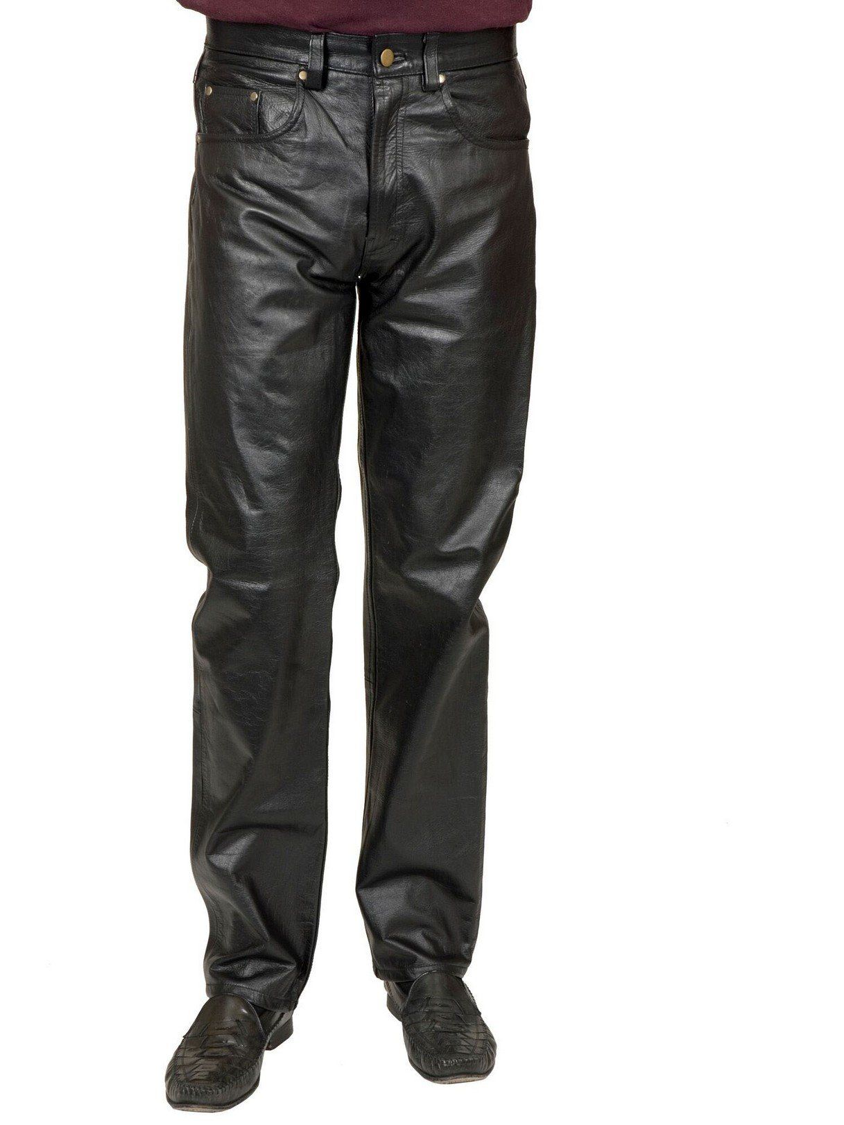 Adult Pleather Jeans Black Costume - costumes.com